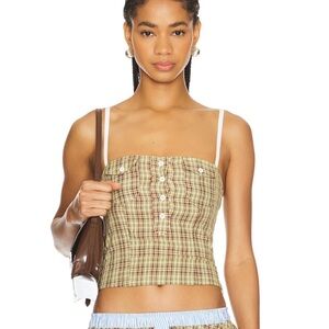 Plaid Strapless Top